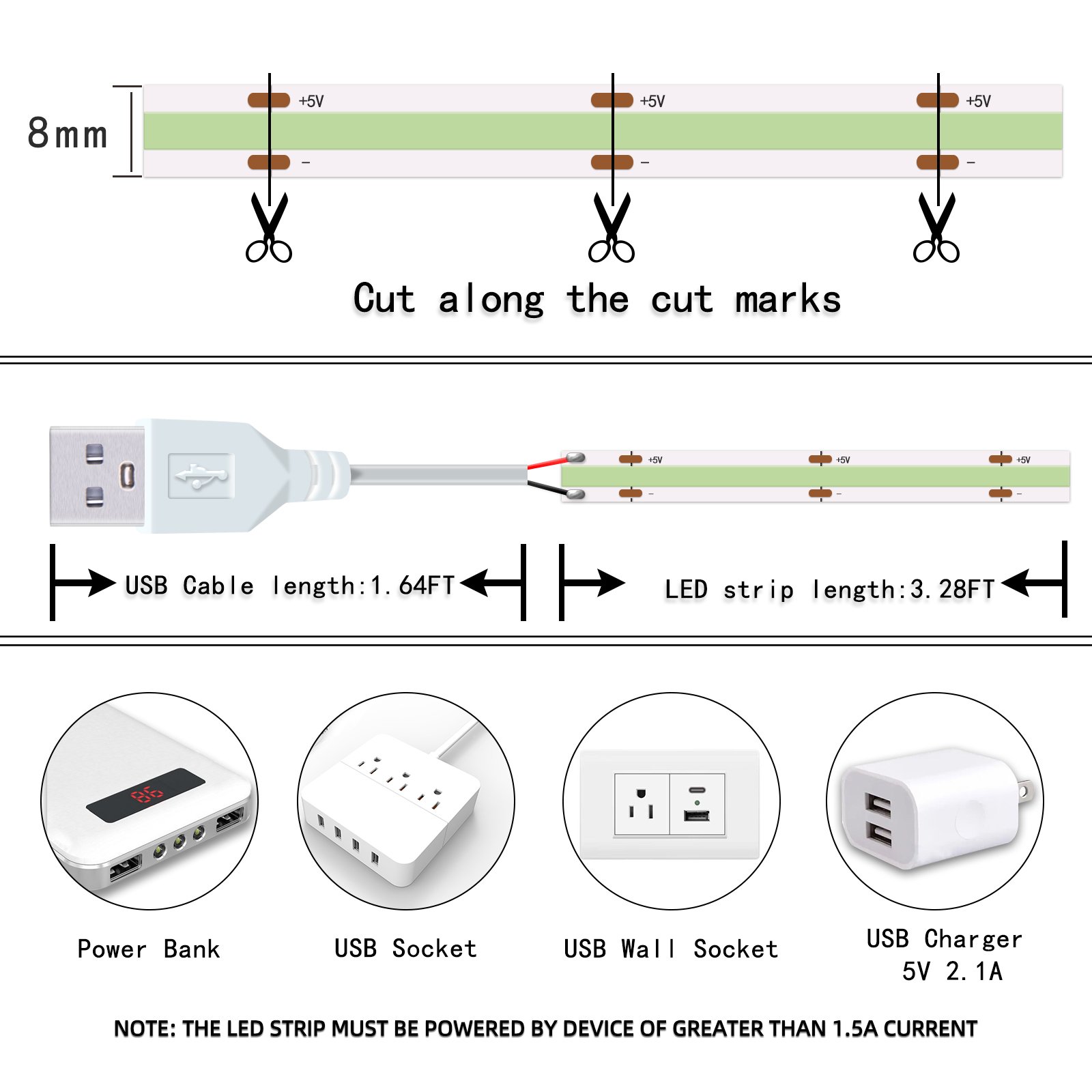 Ice Blue LED Strip Light 320 LEDs High Brightness Indoor Use Flexible LED Tape Lights for DIY Display Cabinet Backlight