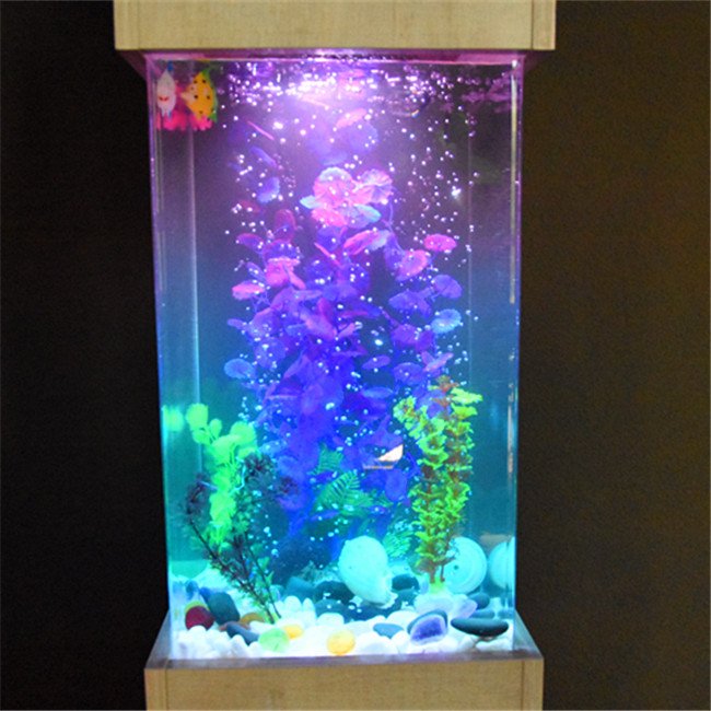 Floor standing acrylic fish tank, wood base cabinet fish aquarium for home, aquarium cabinet fish tank