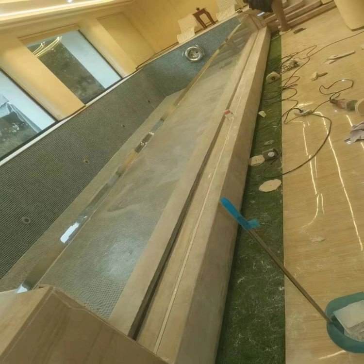 Clear Acrylic Outdoor Swimming Pool Thick Window Wall Full Side Panels Endless Glass Swimming Pool