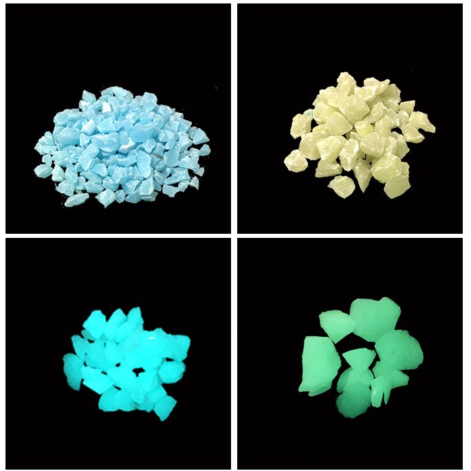 Junting Glow in The Dark Fish Tank Pebble Stone Rocks Glowing Gravels for Garden Outdoor, Driveway, Aquarium Decoration, 2-5mm
