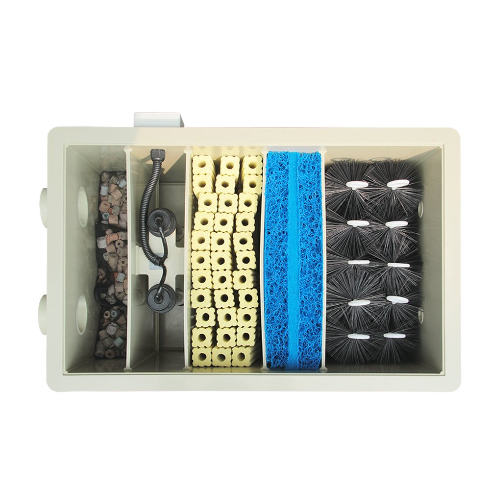 Cowater 5000L/H PP Lava Rock Filler Koi Fish Pond Aquarium Pond Bio Media Filtration with UV Light for Pond