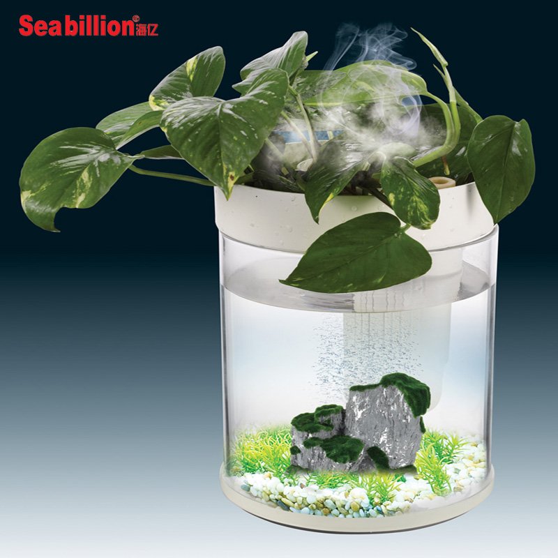 Fashionable Acrylic forest plant fish aquarium accessories tank with LED aquarium light with remote control and manual