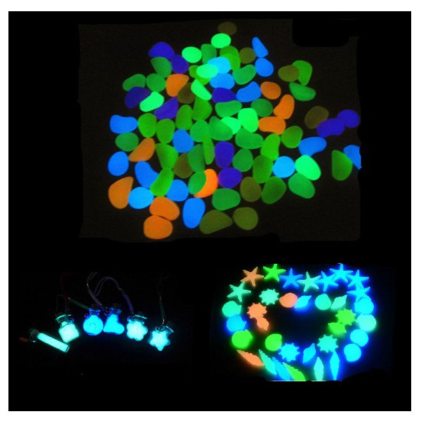 custom 300pcs high bright glow in the dark luminous resin stone rock cobbles pebbles for home garden walkway fish tank aquarium