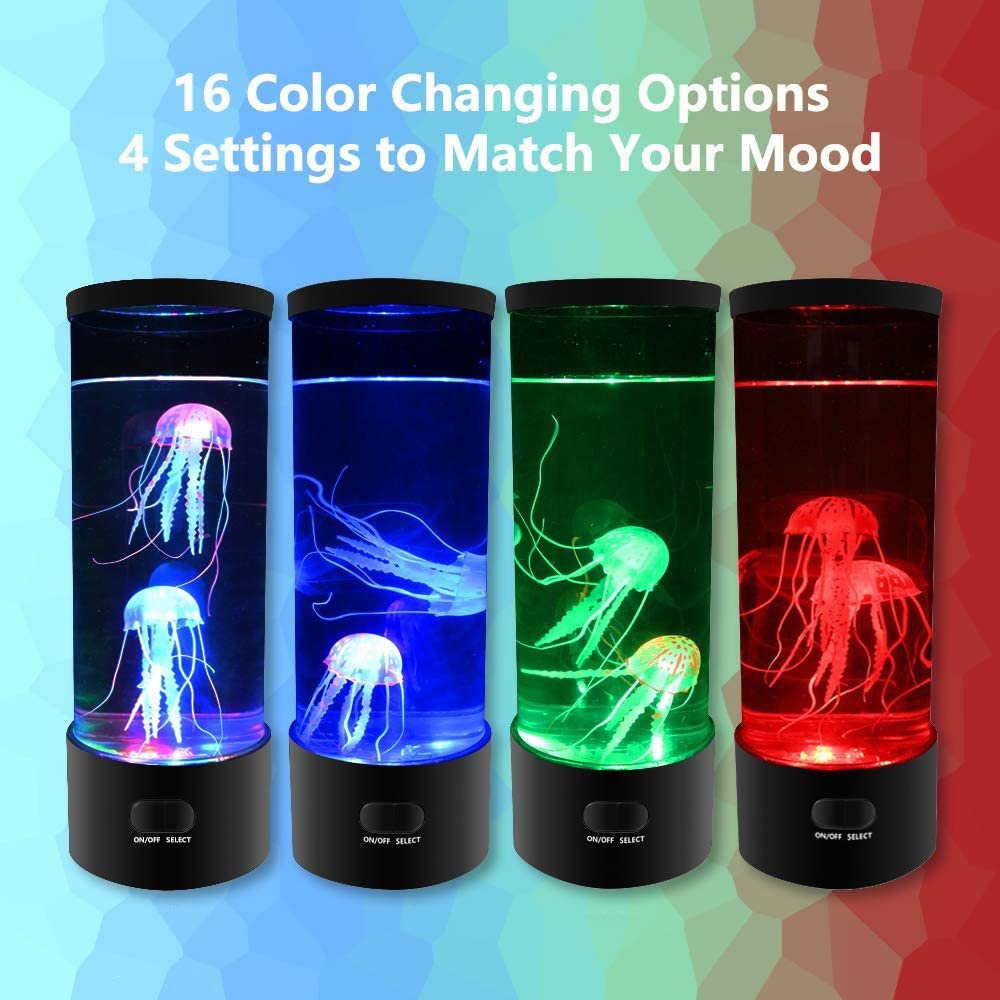 Electric jellyfish tank table lamp Color Changing Jellyfish Aquarium, Home Decor and Room Mood Light Attached