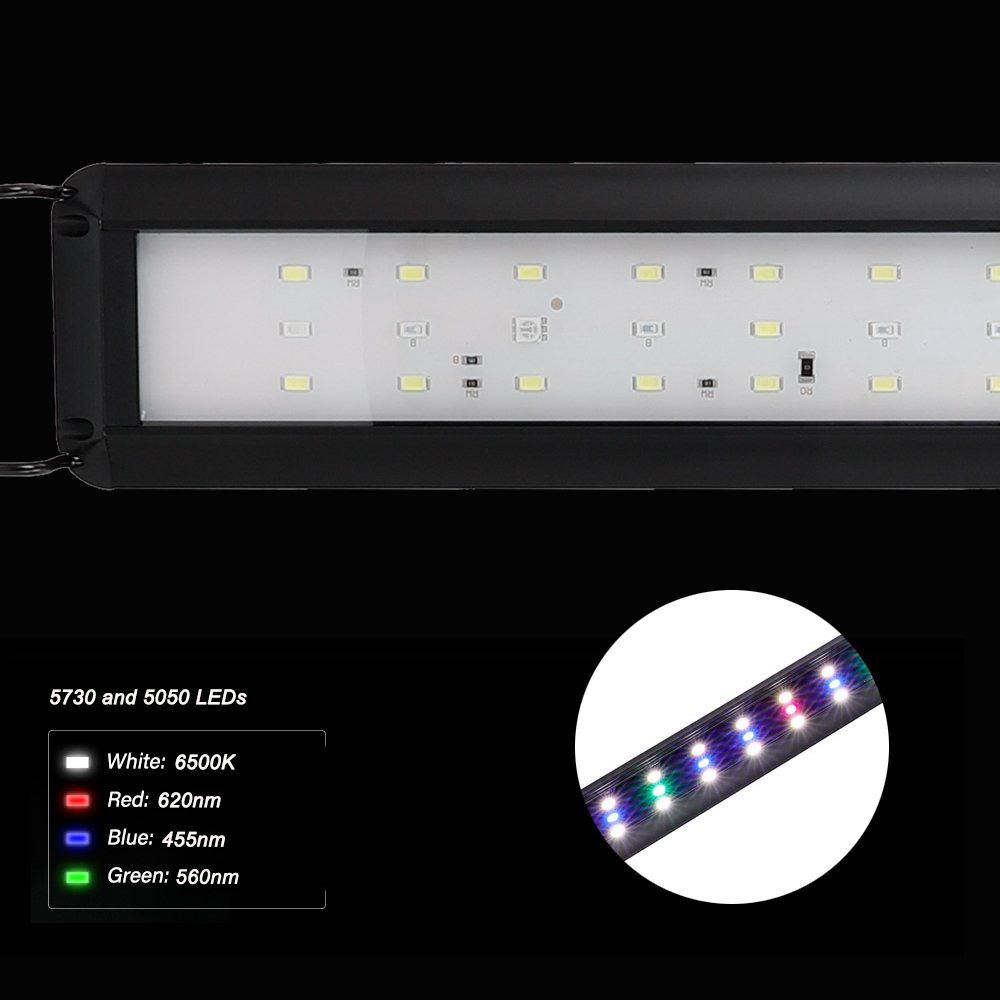 LED Aquarium Light Full Spectrum Fish Tank Light aquariums with Timer Auto On/Off Adjustable Brightness aquarium lights