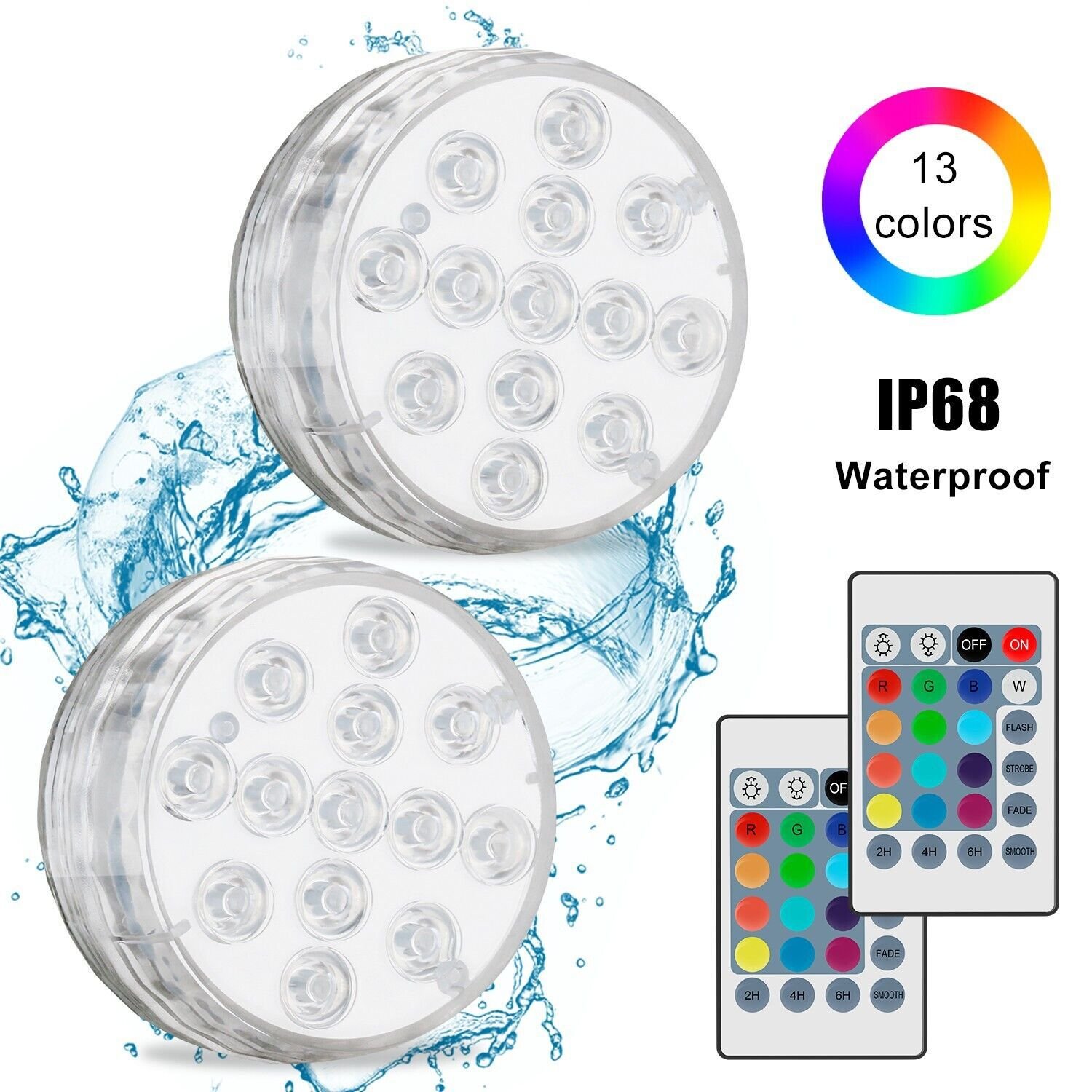 USB Rechargeable Swimming Pool Light RGB LED Night Light with Suction Cup RF Control Outdoor Pond Underwater Submersible Lamp