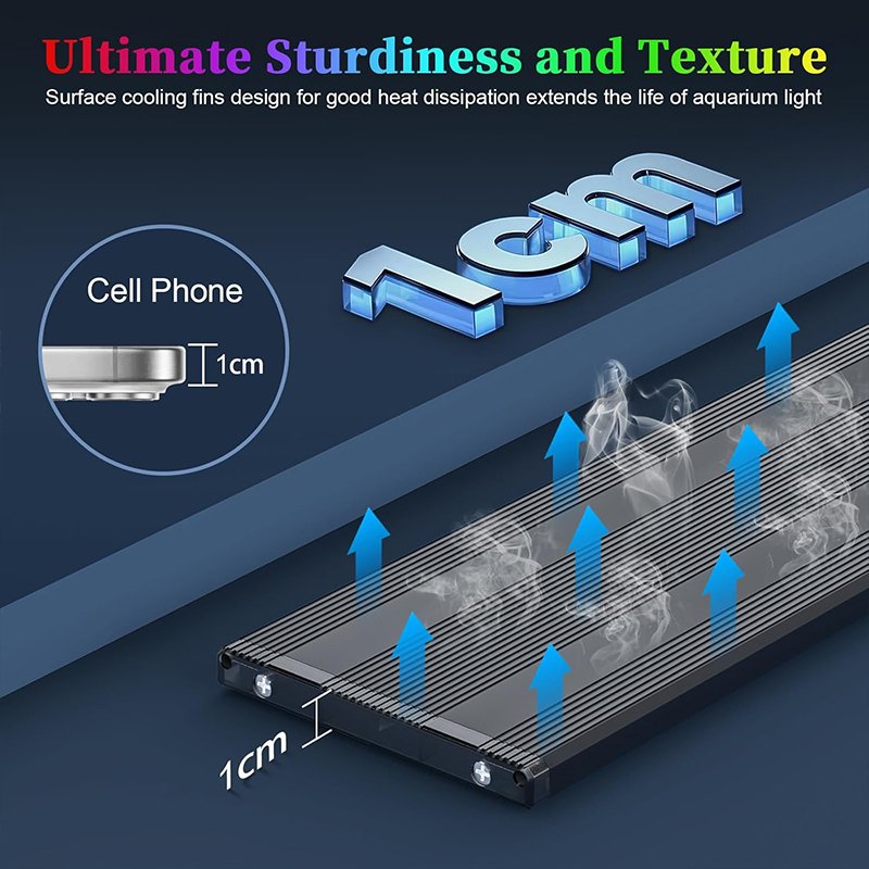 Auto On/Off fish tank light 24/7 Mode Full Spectrum Fish Tank Light with Timer, 8 Color LED full spectrum aquarium light