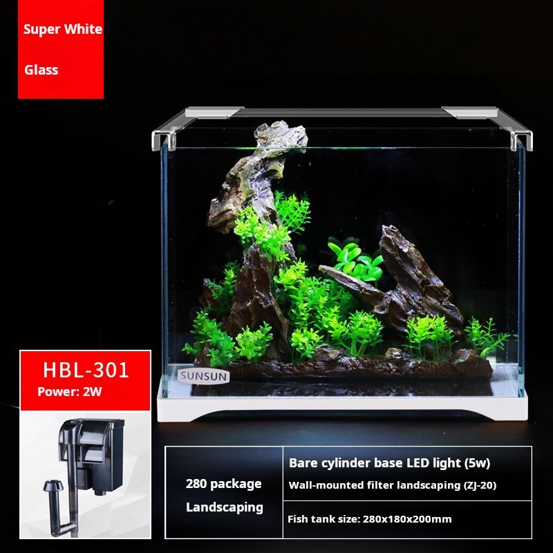 Fish Tank Aquarium super white glass small aquarium living room ecological pot medium desktop Betta Tank