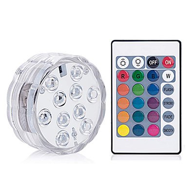 10 LED RGB Pool Light Colorful Wedding Home Decoration led base Underwater Aquarium Submersible Lamp remote fish pool led light