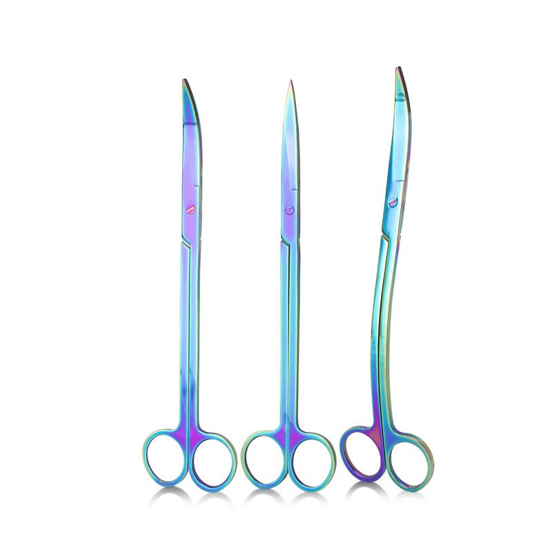 Color Stainless Steel Aquarium Tank Aquatic Plant Tweezers Scissor Spatula Tool Fish Starter Kit Tool Aquarium Set