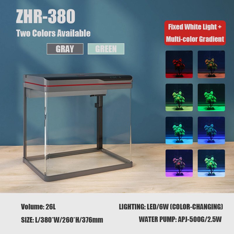 SUNSUN Wholesale Custom Aquarium Clear Fish Tank Small Glass Aquarium with Fllter and Led Lighting