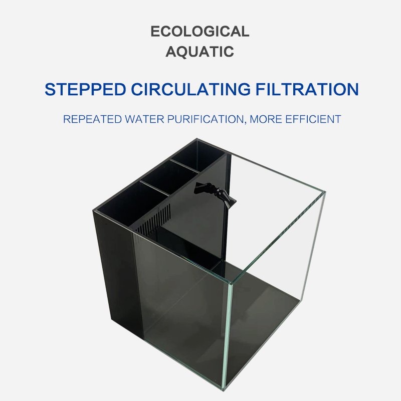 50cmcoral Purification and filtration side filter fish tank glass fish tank side filter right angle glass aquarium fish tank