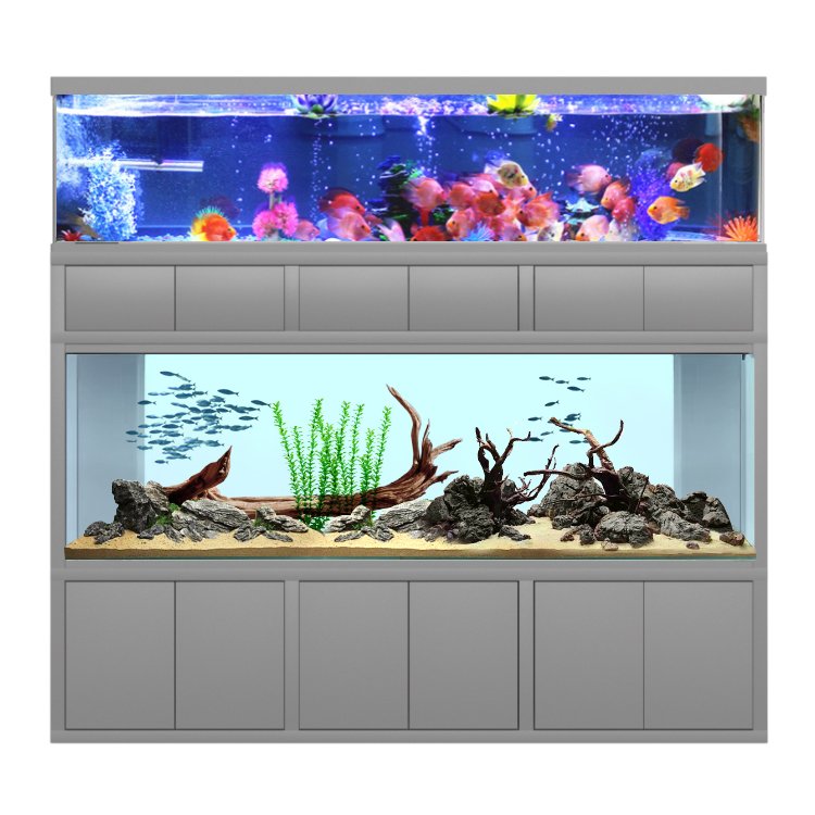 Custom large ultra clear glass fish tanks livingroom aquarium Stand Multiple Layer Aquarium Tank