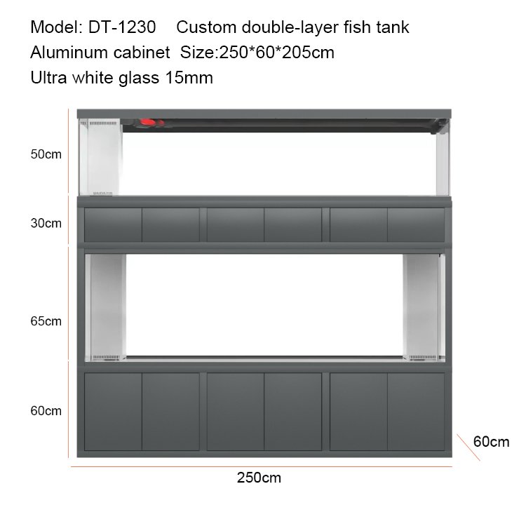 Custom large ultra clear glass fish tanks livingroom aquarium Stand Multiple Layer Aquarium Tank