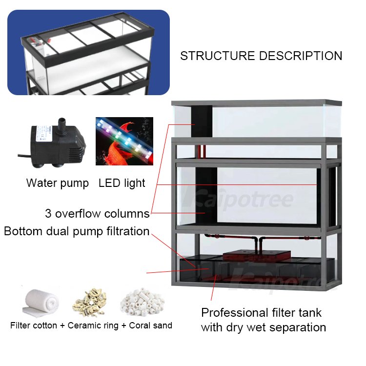 Custom large ultra clear glass fish tanks livingroom aquarium Stand Multiple Layer Aquarium Tank