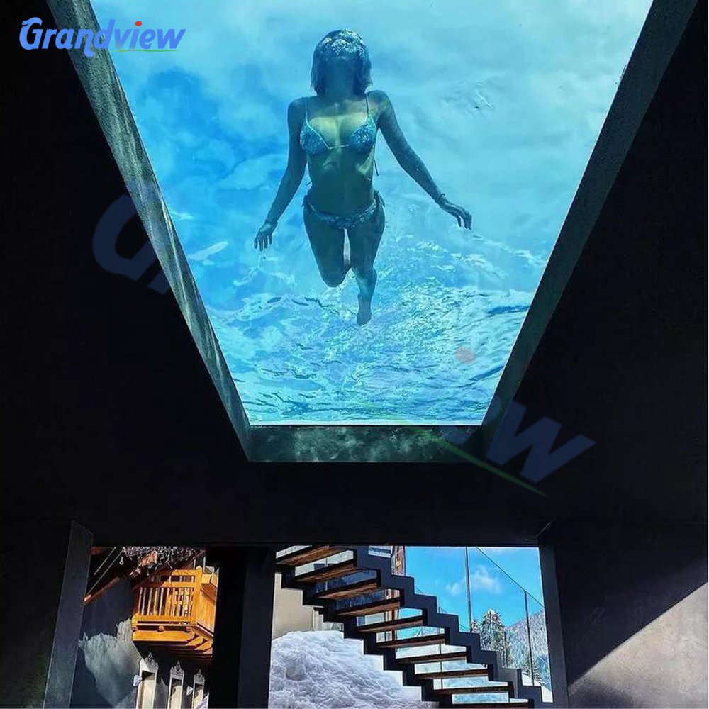High quality Customized 100 MM Thick Clear Spa Window Endless Acrylic Swimming Pool Container