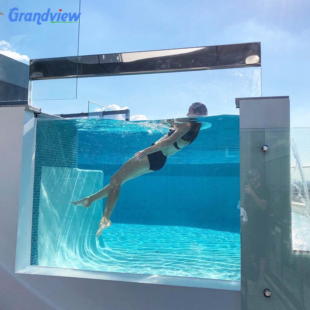High quality Customized 100 MM Thick Clear Spa Window Endless Acrylic Swimming Pool Container
