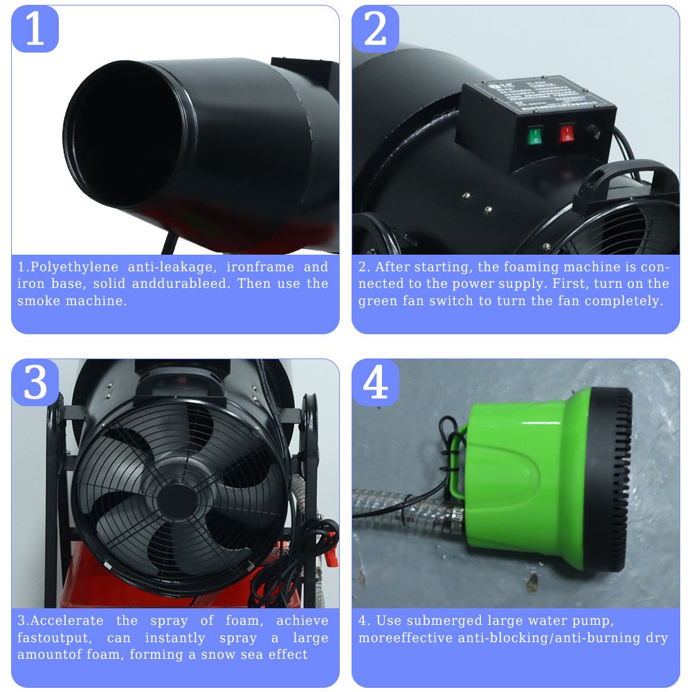 024 New Style Hot Sell Lm 1500w Waterproof Foam Machine For Parties Spray Cannon Party Foam Machine For Swimming Pool Party