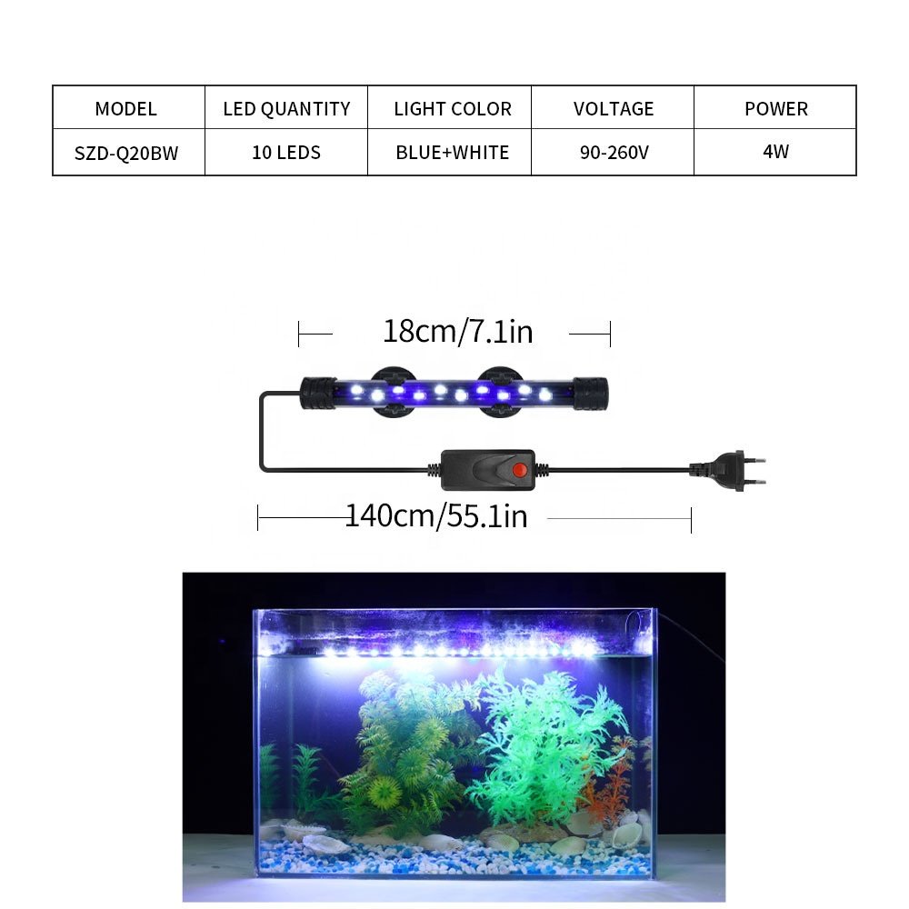 RGB aquarium lights led water grass lights remote control discoloration diving landscaping fish tank lights