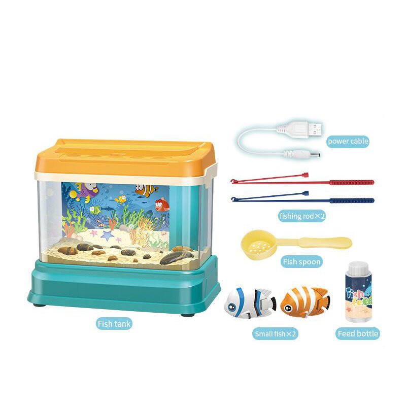 Electric Fishing Toy Multi-function musical Fishing Interactive Game with Light Fish tank Aquarium toys for Kids