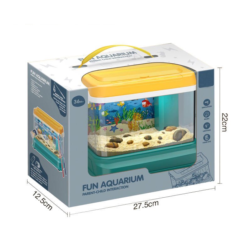 Electric Fishing Toy Multi-function musical Fishing Interactive Game with Light Fish tank Aquarium toys for Kids