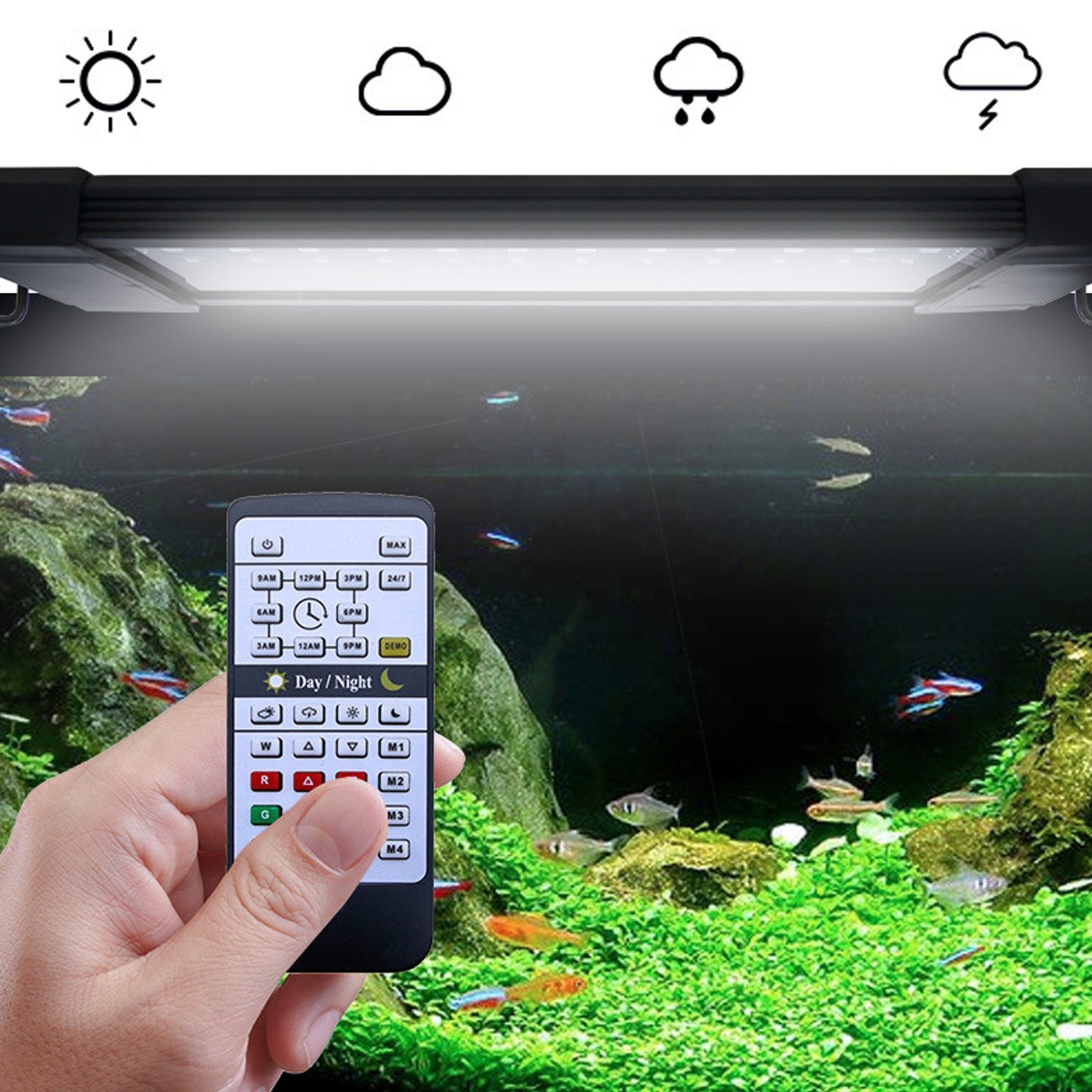 Liweida Red Blue White Green 11/18/24W led aquarium light for 35-100cm fish tank