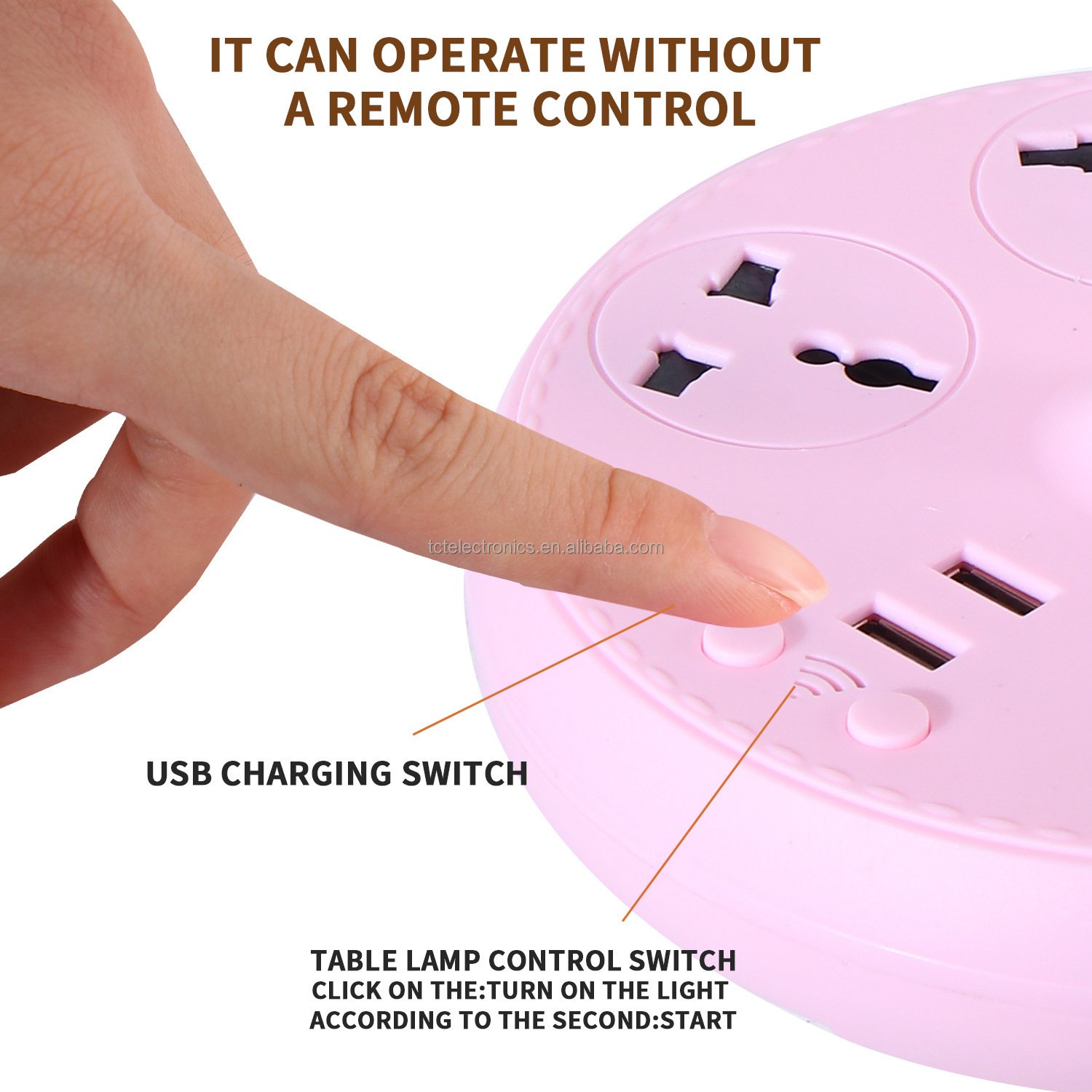Desktop with USB socket remote control multi purpose socket small night light European and American standard plug board
