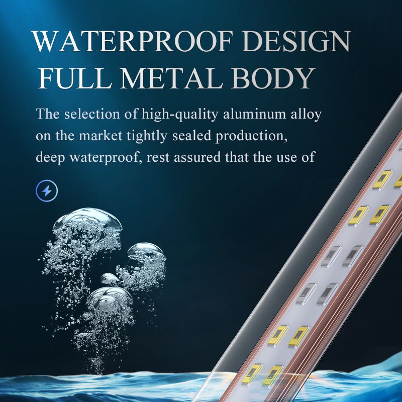 YEE Wholesale 5.6W 7.2W Aluminum Shell Small Tank led Aquarium Lamp Fish Tank Aquatic Plant Blue White Light