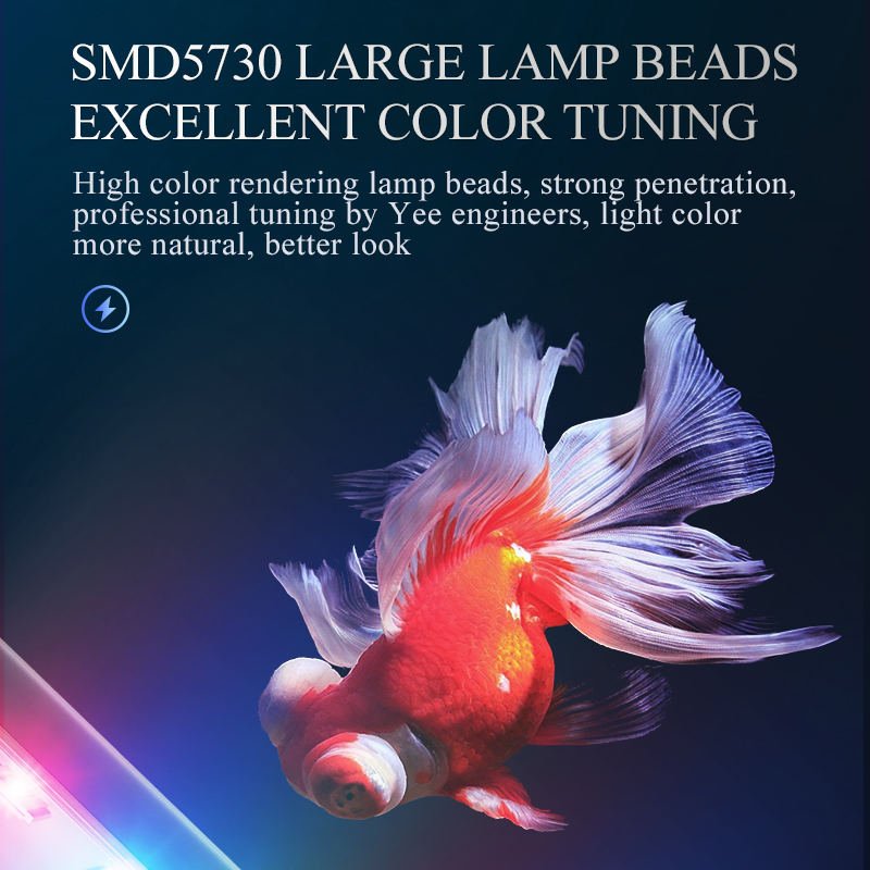YEE Wholesale 5.6W 7.2W Aluminum Shell Small Tank led Aquarium Lamp Fish Tank Aquatic Plant Blue White Light