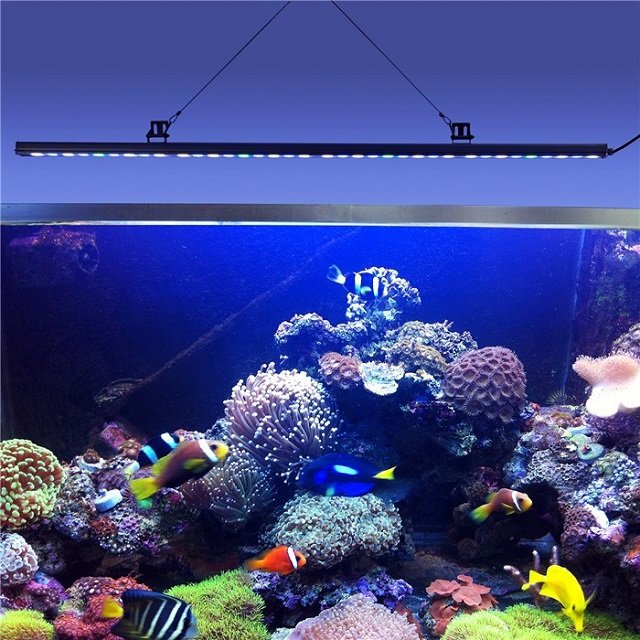 New Arrival 60W Full Spectrum LED Aquarium Light Remote Control For Fish Tank Reef Coral Light