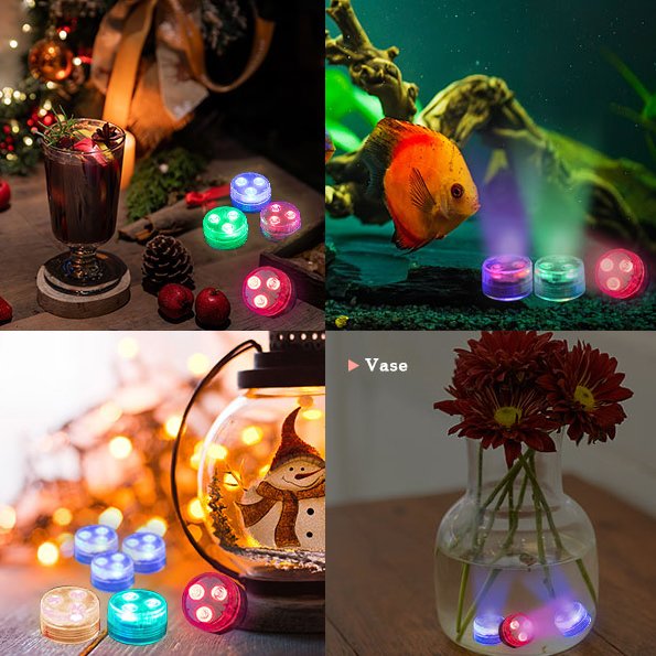 Hot Sale Waterproof Remote Control Colorful Landscape Decoration Atmosphere LED RGB IP68 Mini Swimming Floating pool lights