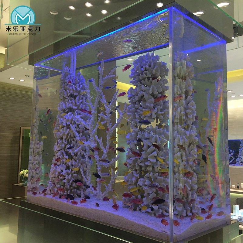 Hot sale accessories acrylic wall mounted aquarium light fish tank with various styles