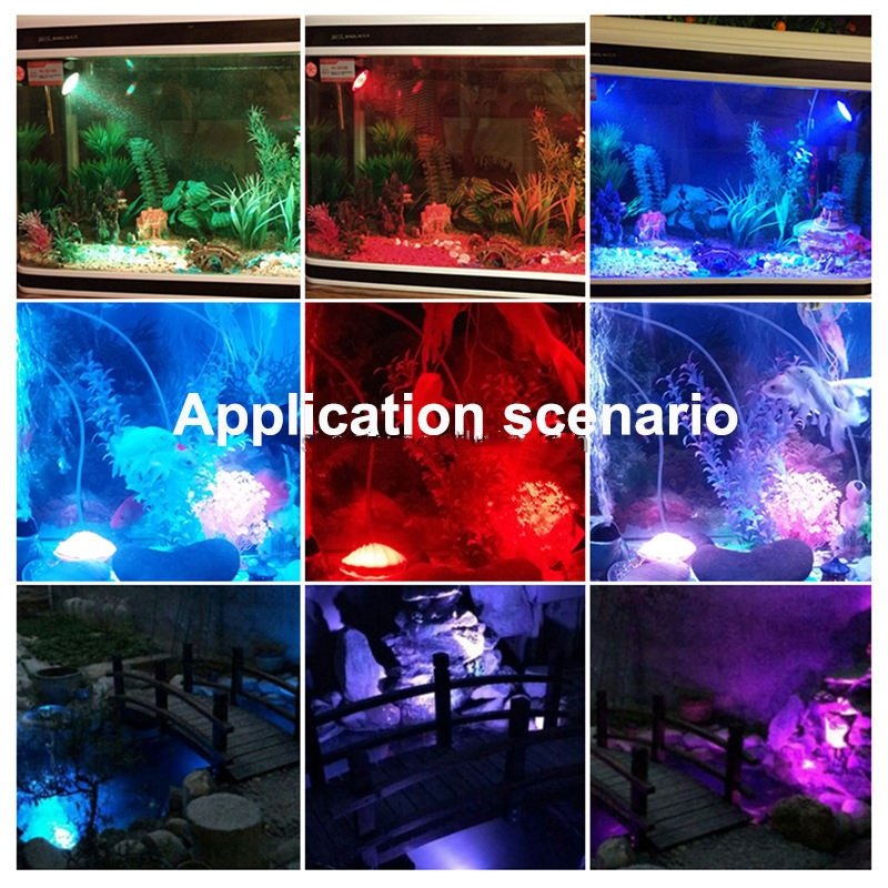 Adjustable IP68 Waterproof RGB Led Underwater Light 12v Remote Control Fish Tank Aquarium Light