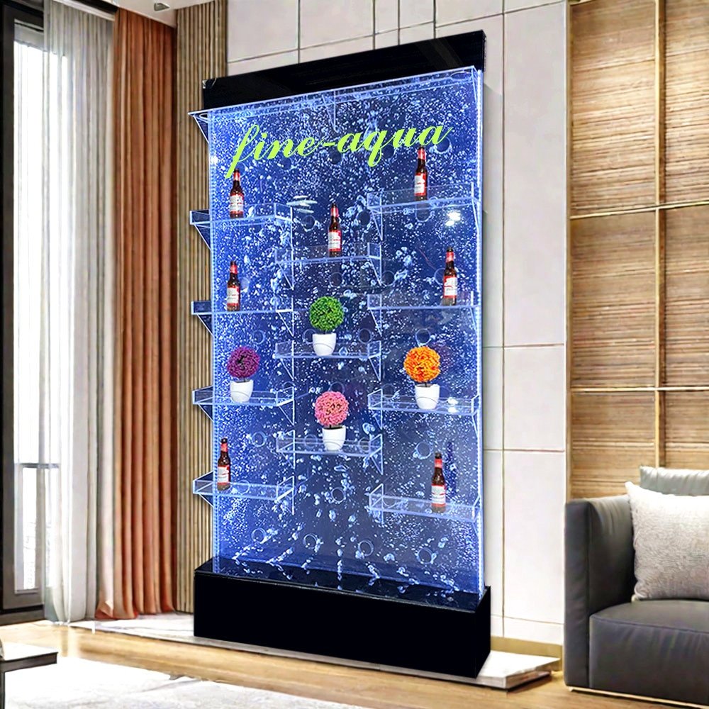 High quality glowing ocean aquarium acrylic water bubble wall panel with LED light for home decoration