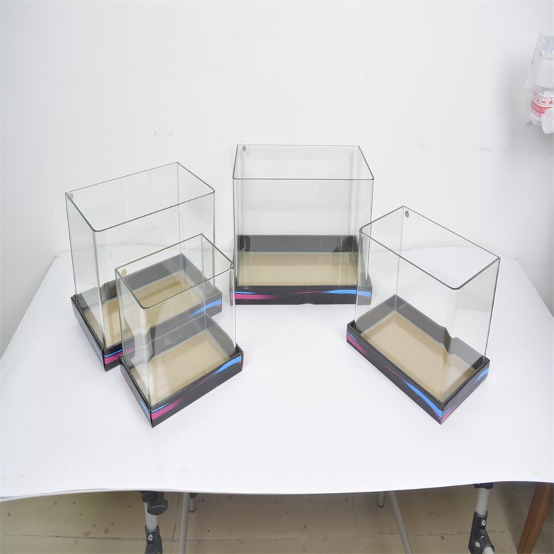 High Transparency Glass Square fish tank Goldfish Tank aquarium With Cover