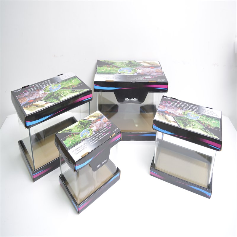 High Transparency Glass Square fish tank Goldfish Tank aquarium With Cover