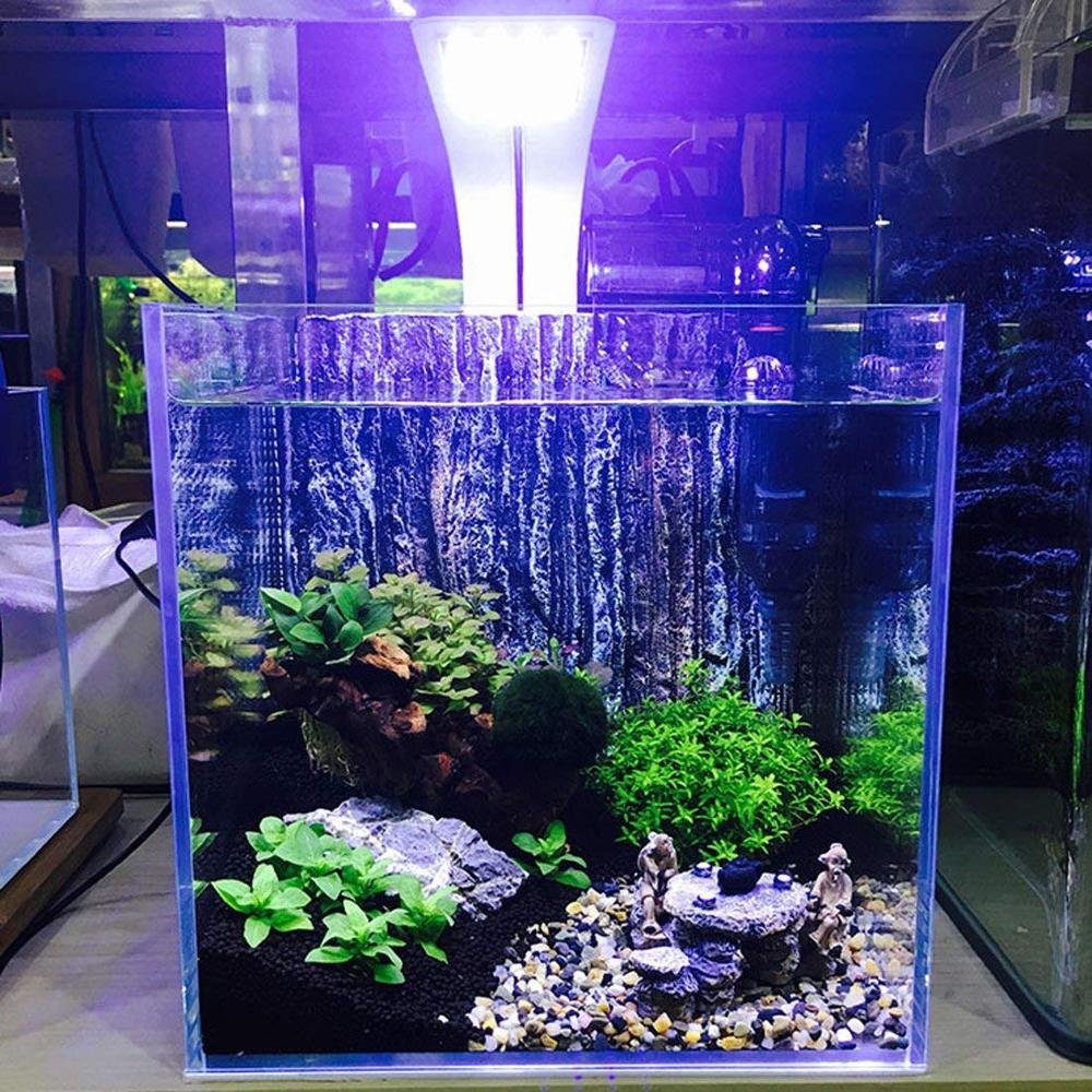 24 LED Aquarium Planted Light 10W Full Spectrum Plant Grow Clip Lamp Fish Tank Lighting White and Blue LED