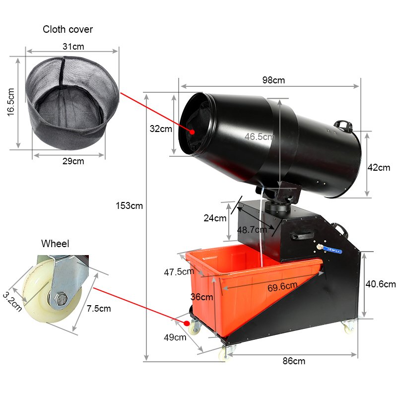 Factory Selling Manufacturer Good Quality Foam Machine Outdoor Party Events Foam Cannon Machine 1800Watt flight case packing