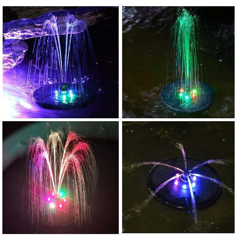 Panel Solar Powered Floating Fountain Light Rise Ring Full Glass for Pond Birdbath Water Cycling 3.5W PC 90 IP68 80 OEM ODM 300