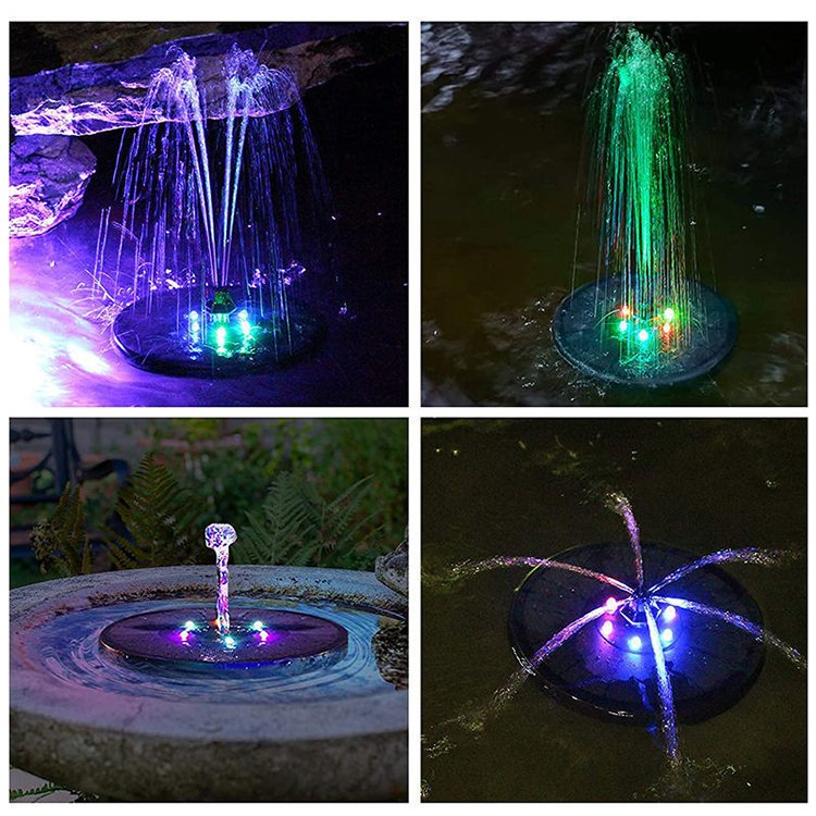 Panel Solar Powered Floating Fountain Light Rise Ring Full Glass for Pond Birdbath Water Cycling 3.5W PC 90 IP68 80 OEM ODM 300