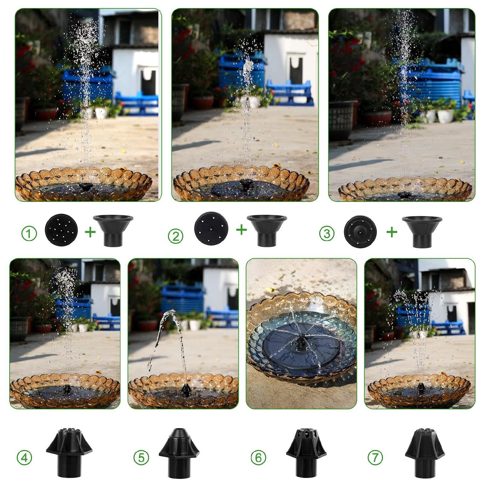 Panel Solar Powered Floating Fountain Light Rise Ring Full Glass for Pond Birdbath Water Cycling 3.5W PC 90 IP68 80 OEM ODM 300