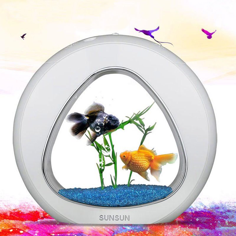 Ecology Mini Nano Fish Tank Aquarium with Built-in Filter and LED Light