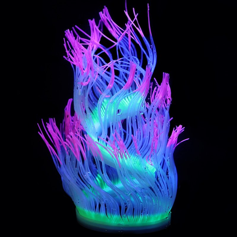 Wholesale Fish Tank Ornaments Aquarium Artificial Coral with Silicone Variegated Anemone