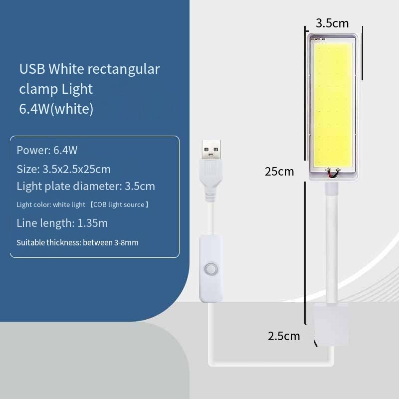 USB full spectrum water grass fish tank light LED light waterproof mini round tank small clip light