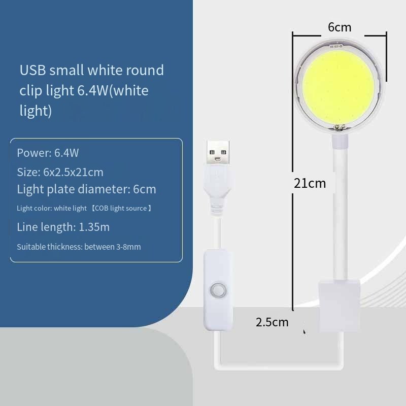 USB full spectrum water grass fish tank light LED light waterproof mini round tank small clip light