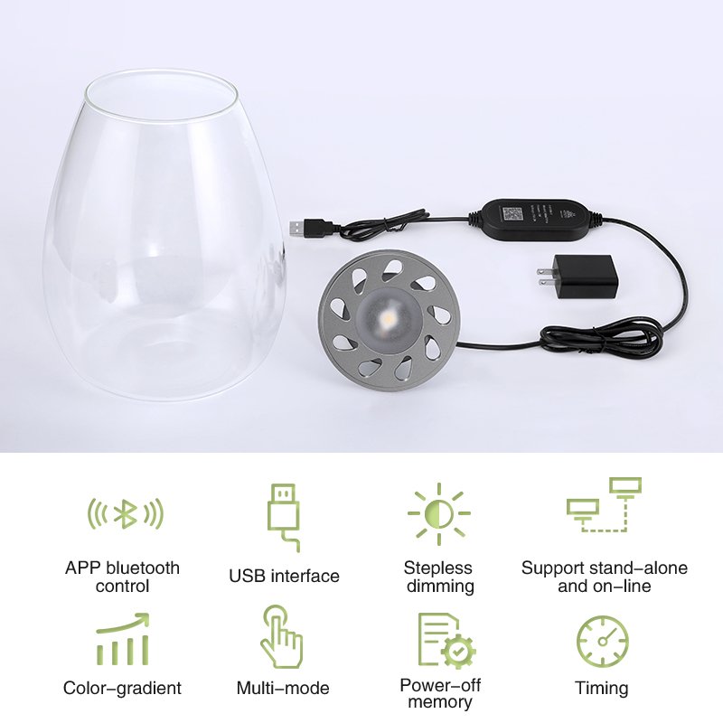 COB microlandscape plant fill light desktop decoration ecological bottle lighting fish tank plant fill light APP Dimming timer
