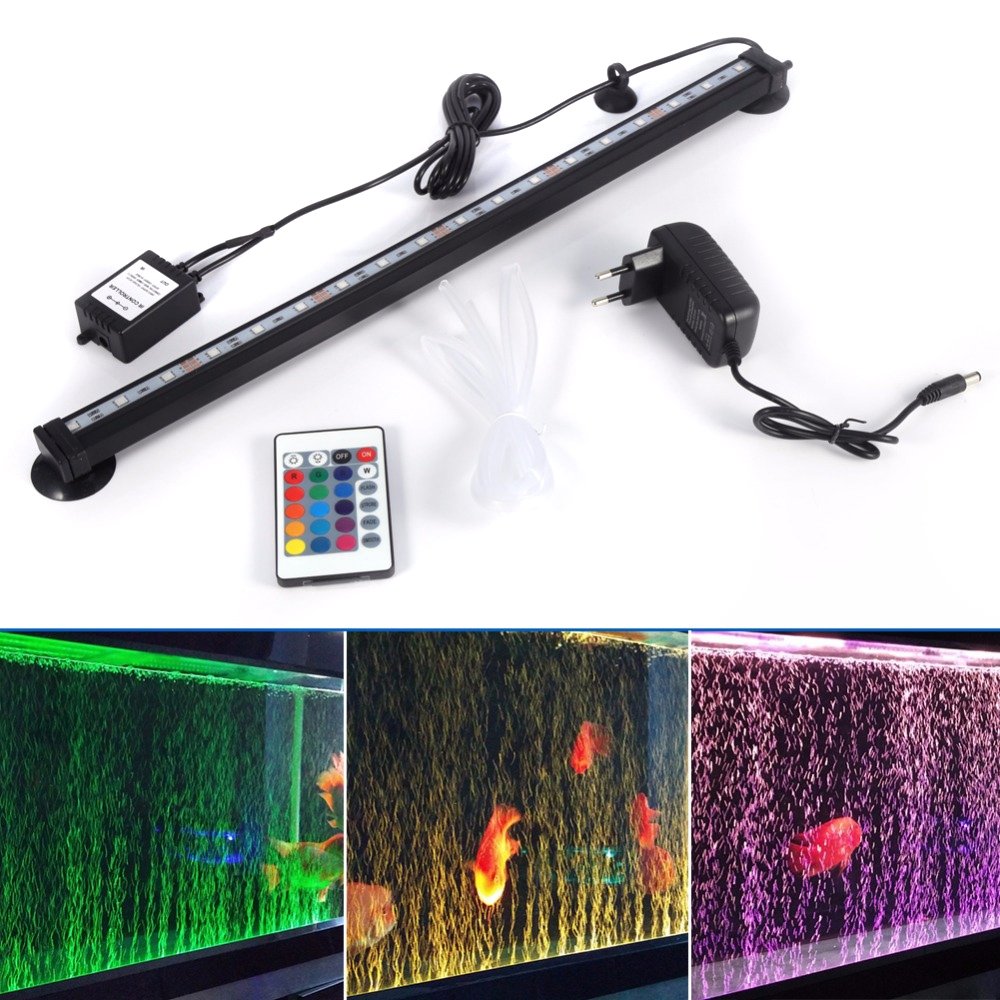 US AU EU Plug 12-46CM 5050 RGB LED Aquarium Fish Tank Submersible Light