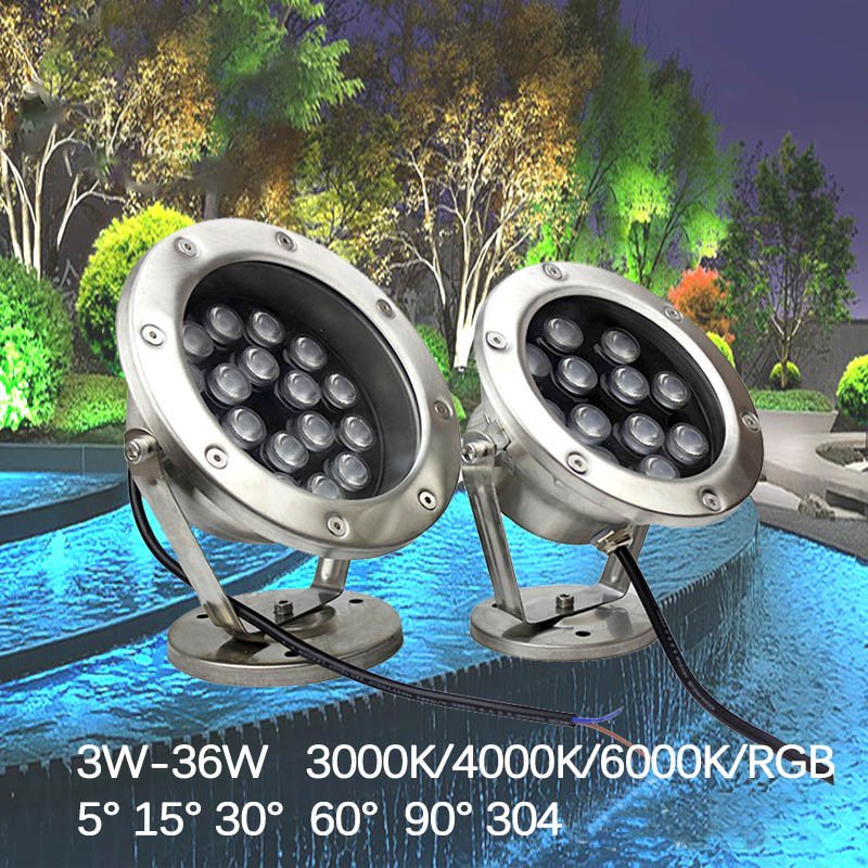 Stainless steel 9w multi-color change automatic RGB Led underwater pool light 12V aquarium pool lighting