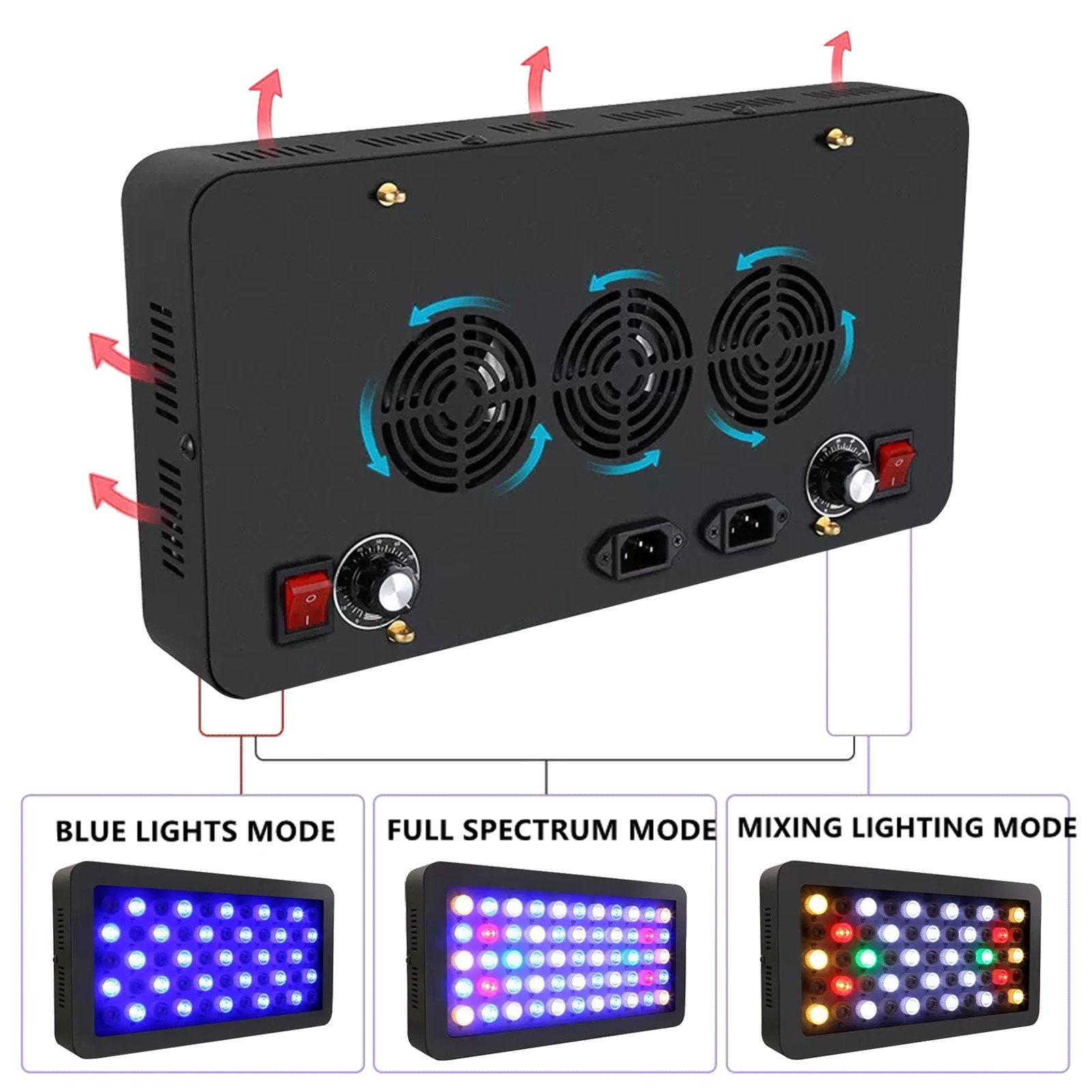 Cusomik China Supplier Dimmable 165W Full Spectrum Small White Blue Led Aquarium Light 55*3W Panel Plants Arowana Tanning Light