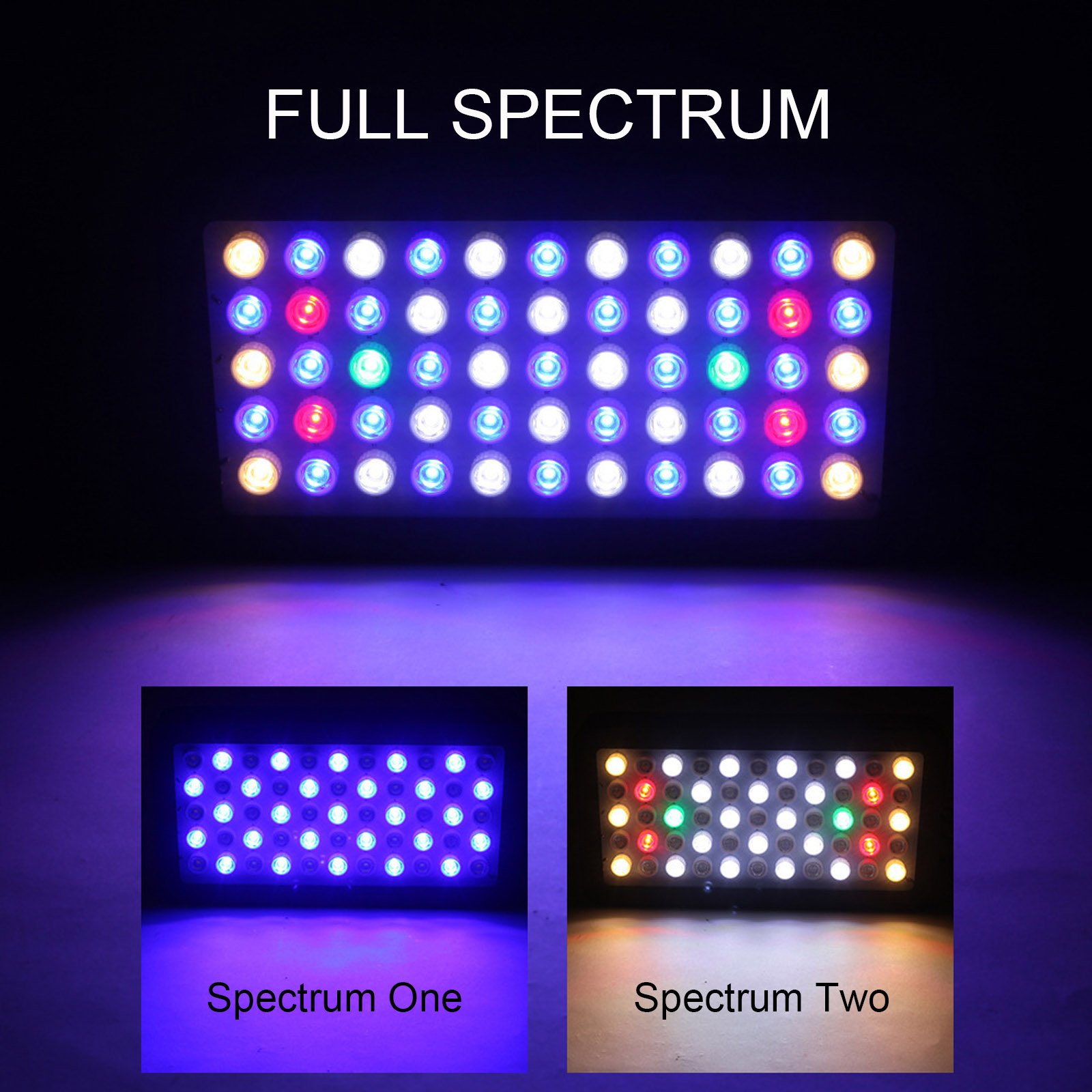 Cusomik China Supplier Dimmable 165W Full Spectrum Small White Blue Led Aquarium Light 55*3W Panel Plants Arowana Tanning Light